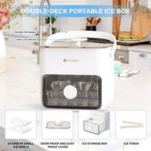 Portable Ice Cube Maker With Storage Drawer - Quick-Freeze Home & Kitchen Ice Tray For Cocktails, Juices - White - View 7