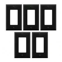 5/10 件壁挂面板灯开关盖，款式多样，纯色，黑色，壁挂面板灯开关插座盖，坚固耐用 - 黑色 - 查看 23