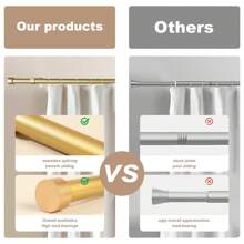 Classic Design Heavy Duty High Quality Curtain Rod, Seamless Smooth No Jam Living Room Curtain Rod, 1 Inch Modular Combination Home Decoration Curtain Rod, Modern Aluminum Alloy Solid End Cap, Multiple Sizes 48 Inches - 144 Inches, Suitable For Bedroom, Living Room, Patio Grommet Curtains, Rod Pocket Curtains, Shower Curtain Rod (Black, Gold, Silver)