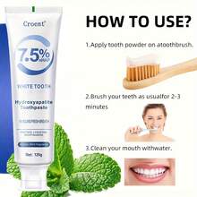 2Pcs Hydroxyapatite Toothpaste, 7.5% Nano Brighten Teeth, Mint Deep Cleaning Paste, Freshens Breath, Dental Care, Basic Cleansing - 2 chiếc - Xem 6