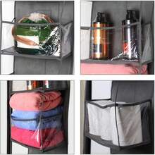 4-Shelf Over The Door Hanging Pantry Organizer, Behind The Door Storage Organizer, With Clear Plastic Pockets, For Bedrooms, Closets, Bathrooms, Small Apartments, College Dorms (Grey)