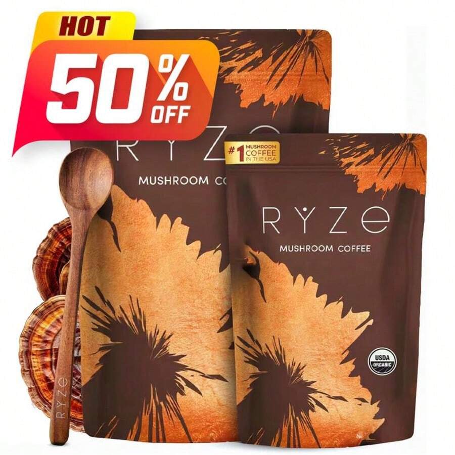 Functional Coffee – Organic 6-Mushroom Superfood Blend With MCT Oil | Supports Energy, Focus & Gut Health | Instant Powder & Pods - 2 PCS - View 1