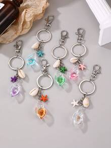 1pc Minimalist Colorful Sea Turtle, Starfish Shaped Tassel Keychain, Comes With Card, Suitable As For Best Friends, Couples, Bag Pendant Car Accessories Bag Charm School Cute Goth Y2k Christmas Gift Ideas Bag Lanyards With Id Holder Car Accessories Bag Charms - Multicolor - View 3