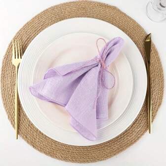 50PCS Wedding Napkins Cloth Edge Sewing 32*32cm/12.6*12.6inch Dinner Square Washable Reusable Gauze Tea Towel Table Decoration For Banquet Restaurant Baby Shower Christmas Everyday Use