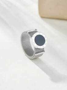 一款欧美风格的罗马数字黑色亚克力手表，搭配个性化时尚女士不锈钢表圈，适合日常佩戴。 - 金黃色 - 查看 3