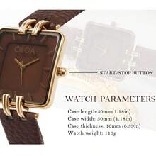 1pc CILOA Minimalist Luxury Brand New Ladies Watch - 咖啡棕 - 查看 5