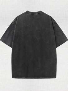 [$$$MANLIFE]Retro  SaturdayNight Wrist Graphic Washed Rock Band Shirt-Acid Washed Heavyweight Cotton, EthereaAlt-Metal Aesthetic,Dreamy& Heavy 2000sVibes, Experimental Streetwear Essential For Fans - 黑色 - 查看 2