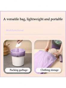 100pcs/Pack Scented Drawstring Trash Bags, Portable, Suitable For Home, Party, Events, Purple Color - 100pcs - View 9