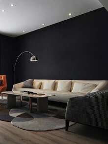 Matte Black Peel And Stick Wallpaper, Waterproof And Washable, For Decorating Living Room, Kitchen, Bedroom, Dorm, Furniture And Cabinet Renewal - Black - View 4