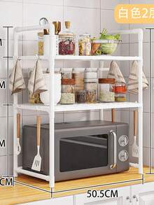 Estante de cocina de piso, rejilla para horno de 2 niveles, estante de almacenamiento ajustable para olla a presión, microondas y especias