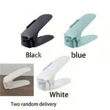 2 件/4 件可调节双层鞋架收纳盒 - 节省空间的一体式平底和高跟鞋收纳盒，柔和色彩，塑料，无金属，紧凑设计，适用于卧室衣柜收纳，高跟鞋架 | 透气结构，鞋子收纳盒 - 彩色 - 查看 9