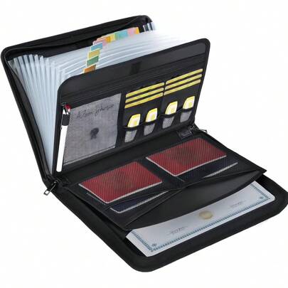 LN COZY CORNER Fireproof Document Organiser With Zipper & Labels – Portable Folder File Box For Paperwork Storage, Certificates & Receipts – Waterproof Filing Bag For Home & Office (Transparent)