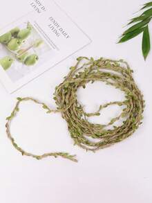 1件女士时尚优雅腰链，亚麻腰绳搭配PU皮革绿色叶子形腰带，派对礼服配饰 - 綠色ZSJ-274LS ZSJ-271 - 查看 6