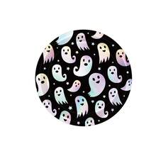 10pcs/20pcs/40pcs/50pcs/Set, Piring Pesta Sekali Pakai Halloween Pelangi Hitam, Piring Kertas Laser Hantu Perak, Piring Holografik Berubah Warna untuk Perlengkapan Dapur Horor, 9 Inci x 7 Inci - Tipe B Hitam - View 13