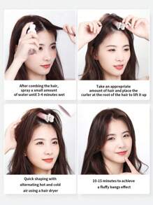 4 件装蓬松发髻和造型工具、卷发夹、无痕夹、发根刘海前夹、粉色配饰、美发工具 - 彩色 - 查看 3