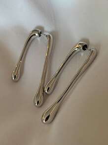 1 对简约优雅水滴形前后款耳环，适合女士，适合日常、通勤、轻商务、舞会、宴会、约会、派对、时尚高端装饰珠宝