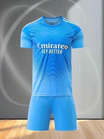 Conjunto de entrenamiento de portero de estilo azul del Real Madrid para la temporada 2025-2026, personalizable con números, nombres, logotipos, entrenamiento de partido, ropa casual de fútbol, ropa deportiva al aire libre, especialmente personalizado