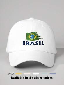 1 件印花巴西五角星 1938 可调节棒球帽，女士户外防晒休闲帽适合春秋旅行海滩度假，男士太阳帽 Y2K 风格青年 - 棒球帽 - 查看 9