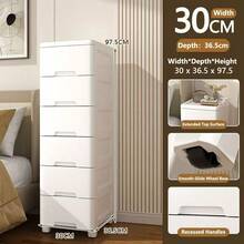 Bedroom/Living Room Minimalist Bedside Drawer Cabinet, Storage Rack With Wheels, Multifunctional File Cabinet, No Pull Handle Design - Multicolor - View 28