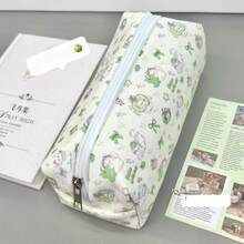 1个可爱大容量化妆品及文具收纳袋，蝴蝶结装饰铅笔盒，铅笔袋，背包，学习用品，返校季 - 彩色 - 查看 10