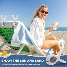 Paquete de 8 Pinzas Fuerte para la Ropa, Pinzas para Toallas de Playa, Pinzas para Secar Edredones, Pinzas para Toallas, para La Ropa Resistentes AL Viento para Sillas de Playa, Edredones Etc - 1 - Ver 4