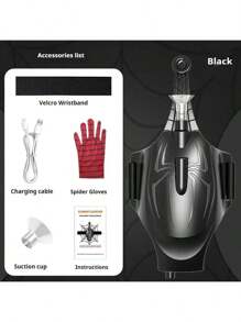 英雄电动蛛网发射器，可贴墙的蜘蛛英雄发射器，趣味十足，逼真的蜘蛛网发射器，蜘蛛英雄角色扮演装备，生日礼物，复活节礼物，节日玩具