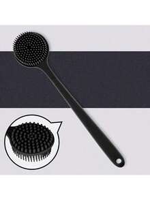 La brosse de bain en silicone à long manche, conforme à l'ergonomie - Poils doux et non irritants, nettoyage en profondeur et massage léger, stérile, facile à nettoyer, produit plus de mousse avec le savon ou le gel, convient à tous les types de peau et durable