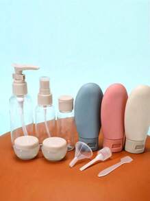 11 件/套旅行化妆品乳液可再填充瓶套装化妆品空液体容器，洗漱用品旅行瓶套装，可再填充，防漏，可挤压，60 毫升容量，洗发水、护发素、润肤露、沐浴露分装瓶必备，客厅家居卧室浴室家居装饰，旅行用品，婚礼、派对、生日，送给妈妈爸爸朋友的礼物，新年，配饰，有趣的礼物，旅行必需品