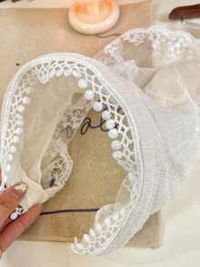 1 Piece Sweet French Country Style Lace Headband - White Lace Triangle Scarf Headband Hairpin Hair Decoration, Hair Band, Hair Hoop, Hair Accessories - Multicolor - View 4