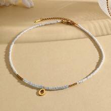 Magic Fish 1 件树脂仿珍珠简约 26 个字母吊坠项链，可定制情侣、朋友、同学的名字