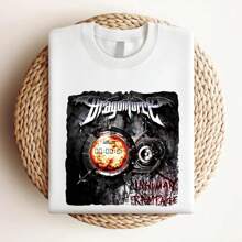 180g Pure Cotton Dragonforce Inhu Rampage T-Shirt Versatile Print Round Neck Short Sleeve Stylish Casual Soft Fashion Stretched For Women Men Comfortable Slightly Graphic Breathable Top For Everyday Wear Unisex Designer Clothes Streetwear Summer