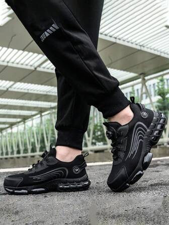 1 Pair Steel Toe Shoes With Rotating Button Safety Shoes For Men And Women,Anti-Collision,Puncture-Proof Wear-Resistant Indestructible Shoes Steel Toe Shoes,Breathable And Pressure-Relieving,Lightweight Shoes For Men Safety Shoes Women Safety Shoes For Men Steel Toe Cap Trainers,Steel Toe Cap Boots,Work Shoes Comfortable Work Shoes Men Steel Toe Boots Hiking Shoes Outdoor,Men Shoes