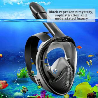 Maschera da snorkeling a tutta faccia e set da snorkeling tutto in uno, adatto per l'installazione della fotocamera, pieghevole, attrezzatura per immersioni a 180 gradi panoramiche, anti-appannamento e anti-perdite, set per nuoto sott'acqua