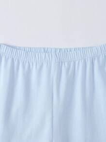 Annil 童装男童男孩中大童秋装上衣裤子套装秋季小熊印花家居保暖衣服