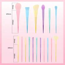 17 Pieces Candy-Colored Macaron Rainbow Makeup Brushes, Covering Powder, Foundation, Touch-Up And Other Functions, Suitable For Daily Makeup, Party Makeup, A Must-Have For Beauty Enthusiasts And Makeup Beginners - Multicolor - View 3
