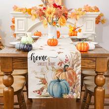 1PC Autumn Table Runner Watercolor Pumpkin Fall Fall Table Runner Fall Fall Fall Table Decoration Indoor And Outdoor Table Decoration