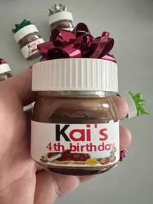 Customized Personalized Hazelnut Spread Label, Fully Customizable Template | DIY Label Printing Version, 1/2/4/8 Pcs Personalized Chocolate Hazelnut Spread Vinyl Stickers, Fun & Unique Hazelnut Gift, Birthday & Anniversary - Multicolor - View 4