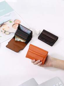 محفظة جلد طبيعي للنساء، محفظة صغيرة ذات تصميم بسيط وأنيق، مزودة بفتحات متعددة للبطاقات، مضادة للمغناطيس وسعة كبيرة