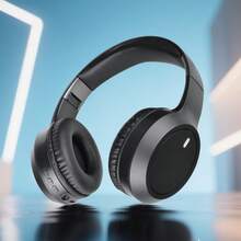 Gerripuer 无线耳机 无线头戴式立体声耳机 环绕声 低音增强 内置麦克风 适合办公室旅行运动游戏耳机 - 黑色 - 查看 5