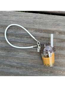 Milk Tea Cup Accessories For Labubu, 1/3 About 60cm BJD Accessories- Pearl Milk Tea Cup, Cat Ear Straw Cup, Dollhouse Miniature Model, Cream Jelly Keychain Pendant, Birthday/Easter/Christmas Gift, Holiday Present - Multicolor - View 2