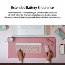 Logitech MK470 Wireless Keyboard And Mouse Set, Office-Specific 12 Shortcut Keys, 10-Meter Long-Distance Coverage, Desktop And Laptop Universal High-Efficiency Keyboard And Mouse, Pink - Pink - View 6