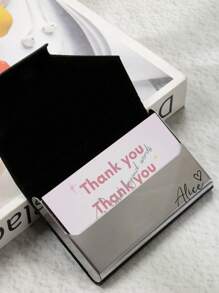 定制带姓名的名片夹、个性化名片夹、定制名片整理器、可定制皮革名片夹、女士信用卡夹、卡夹钱包、生日礼物、情人节礼物、男女通用、时尚、便携、父亲、老板、同事、母亲、朋友