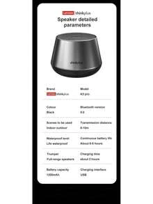 Loa di động Bluetooth V5.0 Lenovo K3 Pro chính hãng, máy nghe nhạc, loa stereo surround không dây - màu đen - Xem 8