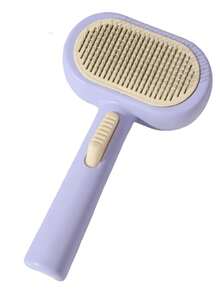 1pc Sibte Pet Brush, Pet Grooming Brush, Self-Cleaning Cat Dog Deshedding Brush, Pet Grooming Tool, One-Click Cleaning - Purple - Multicolor - View 11
