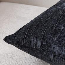 1/2pcs Black (Pillow Insert Not Included) Vintage Striped Throw Pillow Cover, 100% Polyester Woven Fabric, Zippered Design, Machine Washable, Geometric Pattern Decor Cushion Cover, Suitable For Sofa, Bed, Dining Room, Home Office - Black - View 3