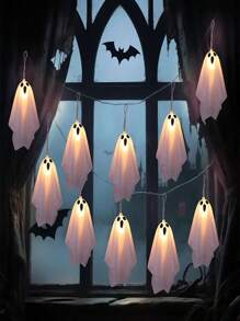 3 Meter Halloween Geist Eiszapfen Dekorations Lichterkette, geeignet für Spukhaus, Veranda, Garten und Party Dekoration, 8 Beleuchtungsmodi - batteriebetrieben (Batterien nicht enthalten) Halloween Dekolicht Heim Dekoration Party Dekoration Halloween Dekoration Raum Dekoration Halloween Garten Dekoration als Geschenk Fairy