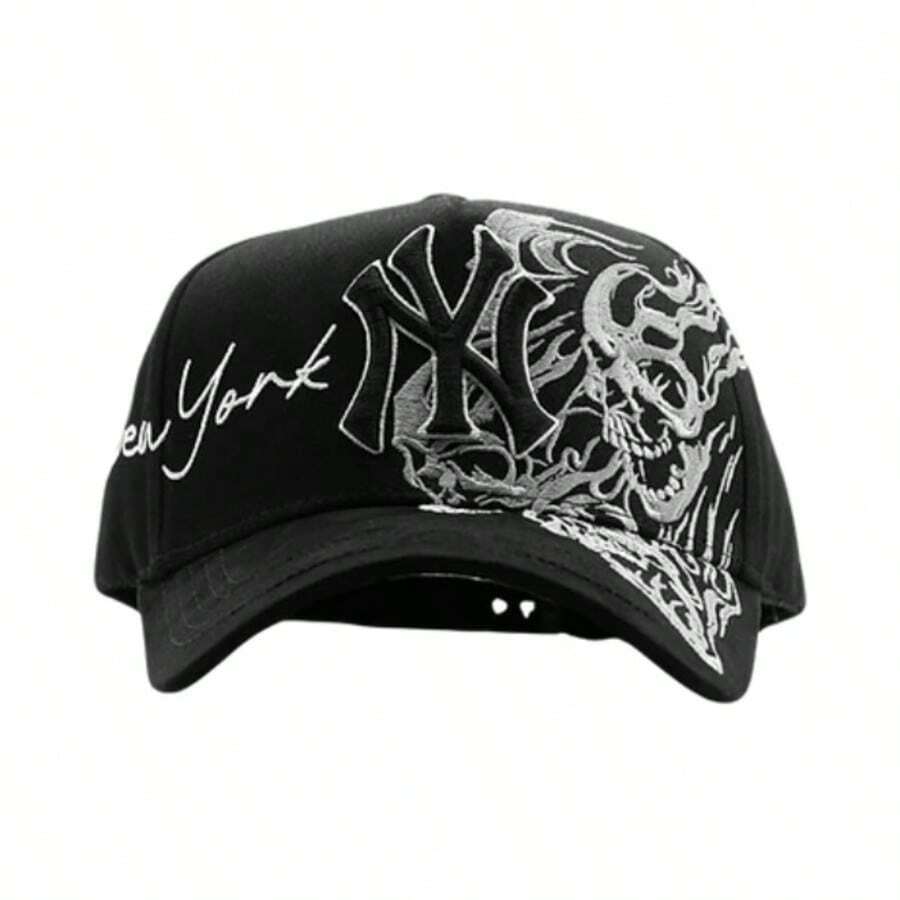 Gorra New York Skeleton Premium Negra Premium Hats Moda Negra The Dandy Hats. - Negro - Ver 1
