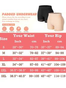 Women's Padded Butt Lifter Panties Tummy Control Shapewear Boyshorts Hip Pads Enhancer Shorts Lace Underwear Slimming Body Shaper Push Up Bottoms - 米色 - 查看 7