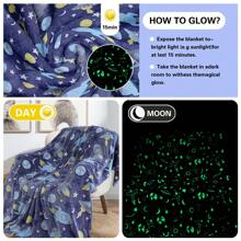 A Flannel Luminous Blanket With Cosmic Elements, A Children's Cover Blanket. It Uses High-Quality Flannel Fabric, Which Is Soft And Skin-Friendly, And Is More Suitable For Children To Use, As If They Are In The Vast Universe, And The Romance Of The Night Begins From This Moment.