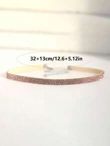 1 chiếc vòng cổ choker đính đá nhiều hàng kiểu dáng tối giản thời trang, phụ kiện thanh lịch phù hợp cho các buổi hẹn hò và tiệc tùng của phụ nữ. - Dây chuyền kim cương - Xem 6